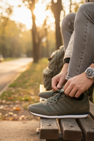 Enoch Erkek Haki Yeşil Retro Spor Ayakkabı - Günlük Yürüyüş Sneaker Haki