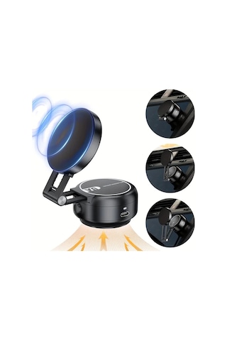 Motion003 360 Derece Dönebilen Manyetik Araba Telefon Tutucu Gümüş Alüminyum Alaşımlı Ayarlanabilir Evrensel