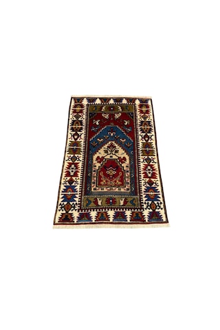 El Dokuma Sıfır Yahyalı Namazlık 77x120 Yün Kök Boya Seccade