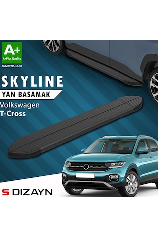 S-dizayn Vw T-cross Skyline Siyah Yan Basamak 173 Cm 2019-2023 A+ Kalite