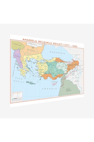 Gürbüz Anadolu Selçuklu Devleti Haritası 70X100CM Askılı
