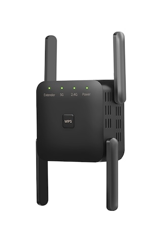 Yaozixa 1200m Çift Frekanslı Wifi Sinyal Güçlendirici - Ap Ve Repeater Modları, 4 Dış Anten, Wps Şifreleme, Siyah, Avrupa Standartı