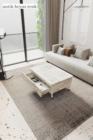 Kolexonline Nino Akıllı Sehpa Tekerli Ayaklı Çekmeceli