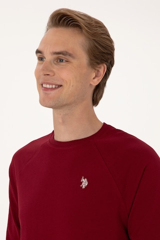U.S. Polo Assn. Erkek Regular Fit Bisiklet Yaka Bordo İnce Basic Sweatshirt 50313752-VR014