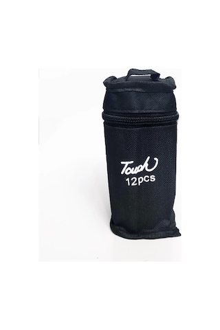 Marker 12'li Set Çantalı Taşınabilir Marker Seti 12 Renk Çift Taraflı Marker Kalem Seti Çok Renkli