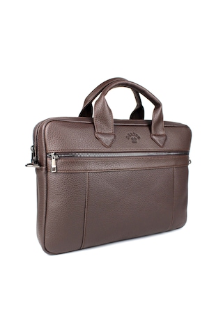 Unisex Kahverengi Çok Bölmeli 14 İnç Evrak Ve Laptop Çantası
