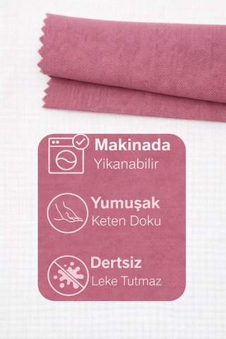 Perdeyap1980 Gülkurusu Ada Fon Perde Tek Kanat 1/3 Sık Pile Gülkurusu