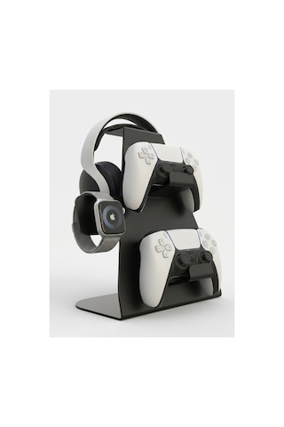 Joystick Kumanda Standı Xbox Ps3/ Ps4 /ps5 Uyumlu Metal Kol Kulaklık Saat Standı Mat Siyah