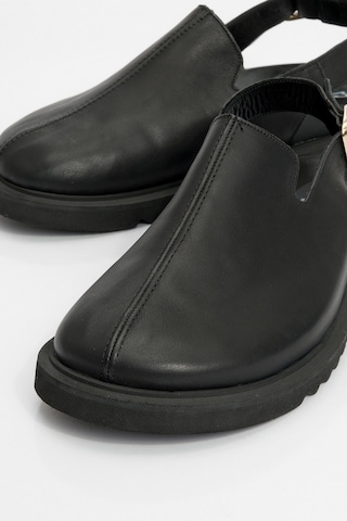 Luvishoes Luvi Shoes Laby Siyah Cilt Hakiki Deri Kadın Sandalet Siyah Deri