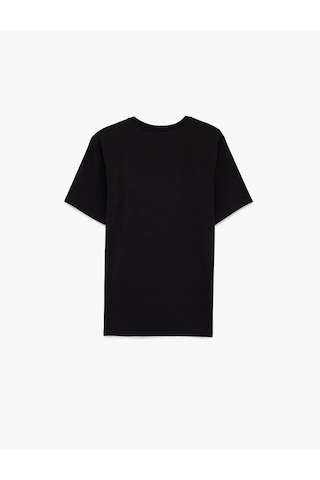 Koton Kısa Kollu Pamuklu Bisiklet Yaka Basic Slim Fit Tişört Siyah 6sam10034mk Siyah