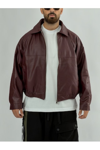 Cocopelli Bordo Bomber Erkek Deri Ceket Coc3471