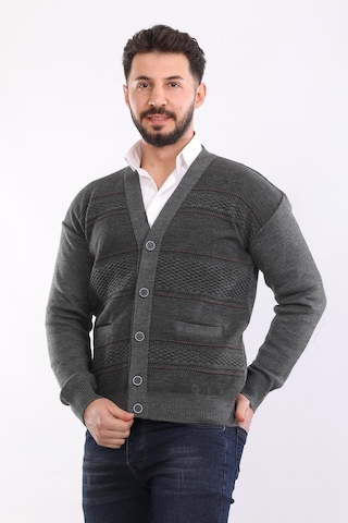 Kzctekstil Erkek Baba Triko Örgü Çift Cepli Akrilik Klasik Fit Düğmeli Hırka Gri Kzctekstil Erkek Baba Triko Örgü Çift Cepli Akrilik Klasik Fit Düğmeli Hırka Gri