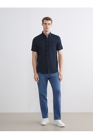 Lcwaıkıkı Classic Lacivert Regular Fit Kısa Kollu Erkek Gömlek