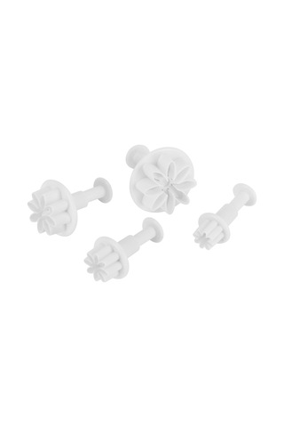 Kosona 4'lü Çiçek Şekilli Plastik Kalıp Seti - Pasta, Bisküvi, Çikolata Dekorasyonu İçin Dıy Fırın Aleti Diğer