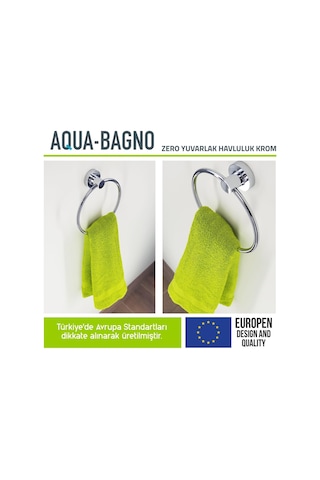 Aqua Bagno Zero Yuvarlak Havluluk - Parlak Krom