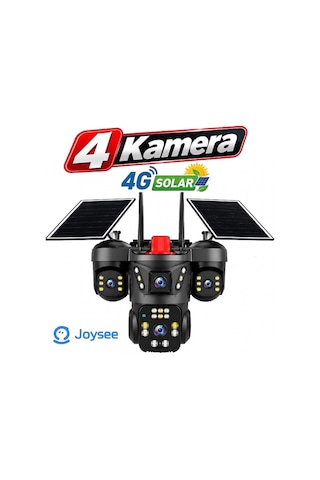 Joysee S4 12mp 4 Kameralı 4g Solar Sim Kartlı Ptz Ip Sesli Akıllı Güvenlik Kamera + 12gb Sım Kart He