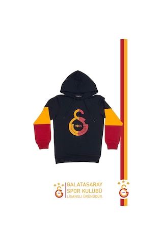 Galatasaray Orijinal Logo Kapüşonlu Sweat Bileklik Set Kutulu 091 Siyah