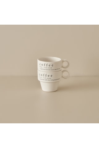 Bella Maison Coffeeaholic Espresso 2'li Set Siyah 105 CC Siyah