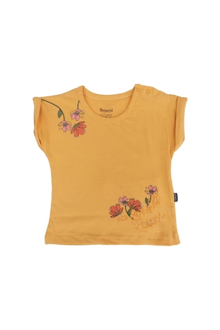 Bebelop Çiçek Baskılı Bisiklet Yaka T-shirt 2'li Set 001