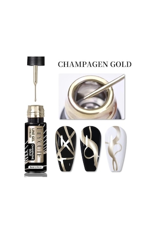 Lily Cute Metalik Nail Art Çizim Ojesi Champagen Gold 56567