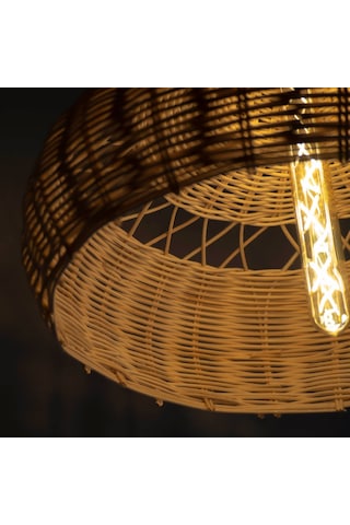 Zümrüt Cloud Doğal Bambu Rattan Sarkıt Avize 40 CM