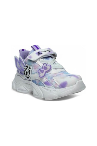 Alessio 034-25 Simli Kelebek Kız Çocuk Sneaker Beyaz Lila 26-30 Beyaz