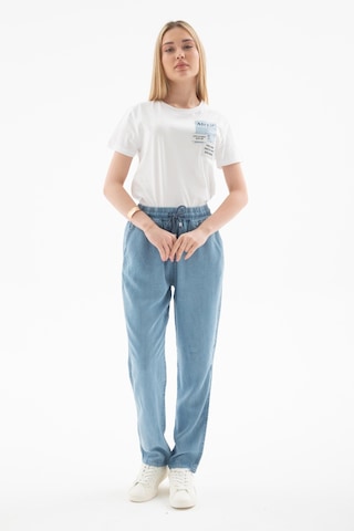 Fashıon Frıends Fashion Friends 25y0657k1 Kadın Beli Bağlamalı Denim Pantolon A.mavi