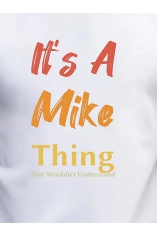 Defymoda Erkek It Is A Mike Thing Baskılı Erkek T-shirt Beyaz