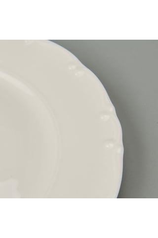 Tulu Porselen Liana 6'lı Servis Tabağı - Krem - 25 Cm Krem