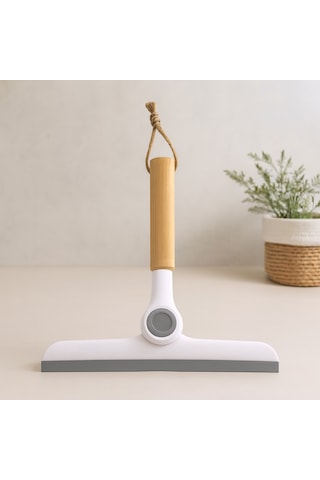 Oynar Başlı Cam Silme Aparatı Ahşap Sap 16.5 Cm Uç 24 Cm Sarı
