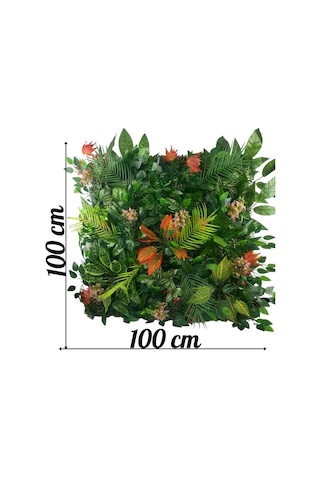Yapay Çiçek Duvar Kaplama Yapay Duvar Çiçeği 1m2 100 100cm Panel Şimşir Yapay Çiçekli Duvar