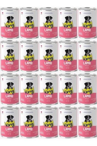 King Et Parçacıklı Kuzu Etli Yavru Köpek Konserve 400 Gr 20 Adet