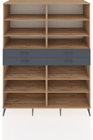 Kronos Gardrop 10 Raflı 4 Çekmeceli 176x59x221 Çam-çam/antrasit Çam/antrasit