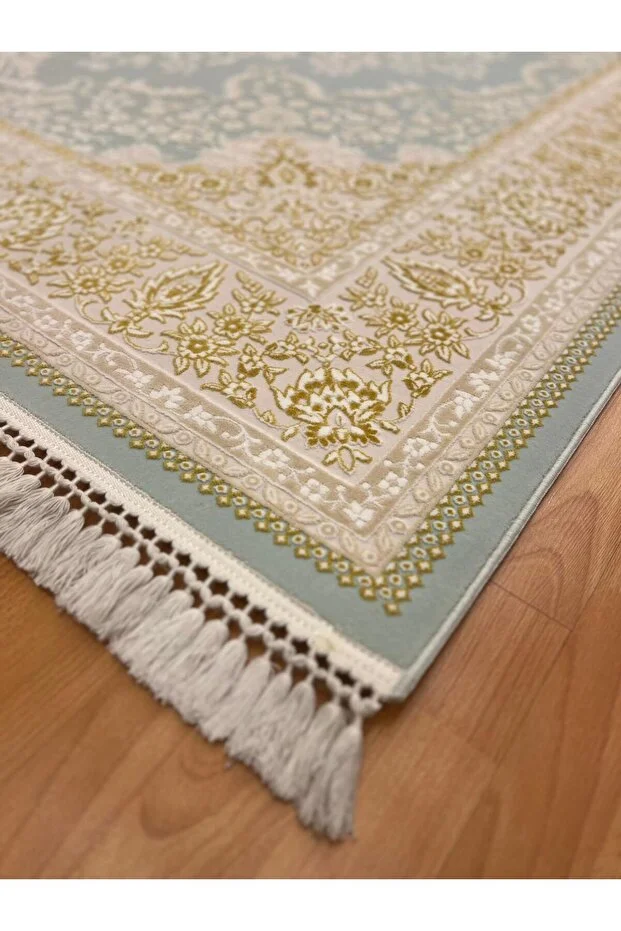 Mevlana Bazaar Çini Motifli Dekoratif 200 X 300 Yün Halı 1mavi