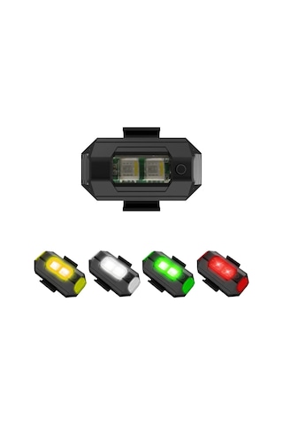 Youmex Motosiklet Led Şarjlı Flashing Arka Feneri - Elektrikli Araçlar İçin Uyarı Lambası, Dört Renkli Uçak Stili Aksesuar Tek Adet