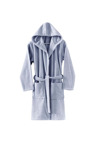 Menderes Home Cotton Collection Bukle Large Kapşonlu Bornoz Düz Gri