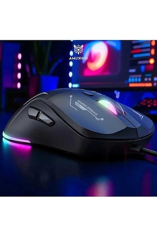 Besthome1 Onıkuma Kablolu Oyun Faresi 4 Dpı Rgb Aydınlatmalı 6 Tuş Win Mac Black Model -
