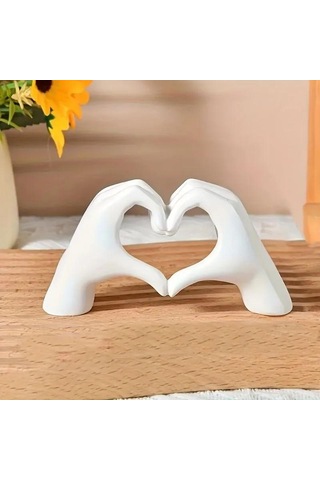 Yuntech01 Scandinavian Tarz Aşk İşareti Resin Figür, Ofis Ve Ev Dekorasyonu, İçin Uygun Beyaz 7.5 Cm