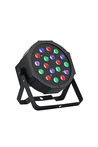 Aolait Al318p 18 Led Par Sahne Işığı 18w Dmx512 Ses Kontrollü Disko Parti Işığı Siyah