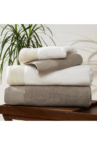 Taç Zen Pure Cotton Pamuk Aile Seti Ekru Bej Ekru