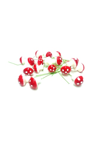 Küçük Kırmızı Renk Mantar Süs 1.5 Cm 20 Adet Küçük Kırmızı Renk Mantar Süs 1.5 Cm 20 Adet