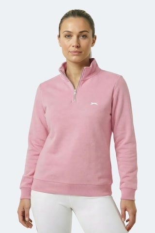 Slazenger Maxıs I Kadın Dik Yaka Fermuarlı Gül Sweatshırt Gülkurusu
