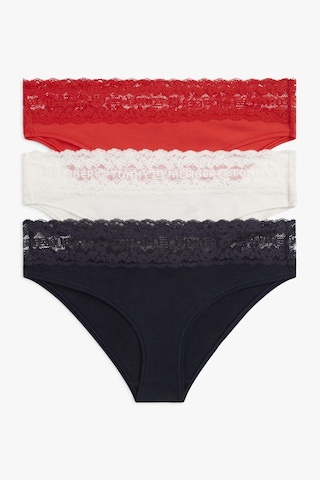 Tommy Hilfiger Kadın 3'lü Paket Firework/ıvory/desert Sky Külot-15639 Kırmızı