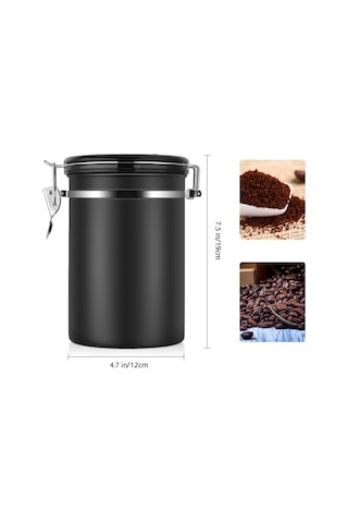 Sones Kahve Kabı Paslanmaz Çelik Çay Saklama Sandıkları Siyah Mutfak Saklama Kutusu Kahve Çay Kutuları Çay Takımı Siyah