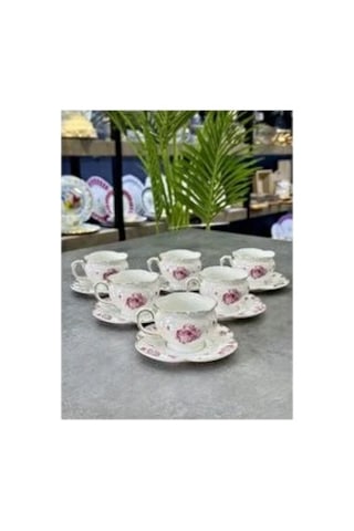 Acar Leonce Porselen 6 Lı Pearl Fincan Takımı 90 Ml Çok Renkli