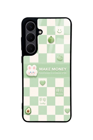 Samsung Uyumlu S25 Fe Green Make Money Tasarımlı Glossy Telefon Kılıfı Mint