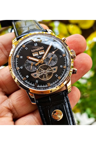 Raymond Star Seri Otomatik Erkek Kol Saati Rose Gold