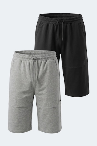 Slazenger Noctura 2 Li Set Erkek Siyah - Gri Şort