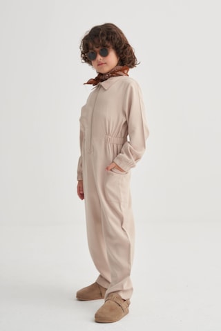 Cigit Tencel Önü Fermuarlı Tulum 2-7 Yaş Bej Bej