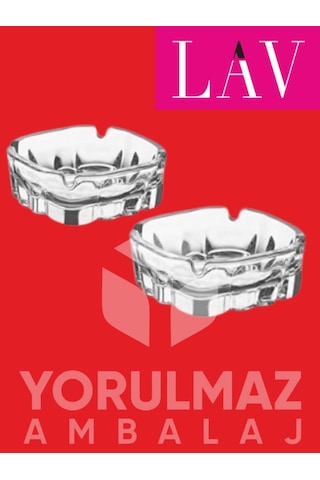 Büyük Boy Cam Küllük 2 Li Lav Kar72 Yoğun Kullanıma Uygun Kaliteli Tasarım